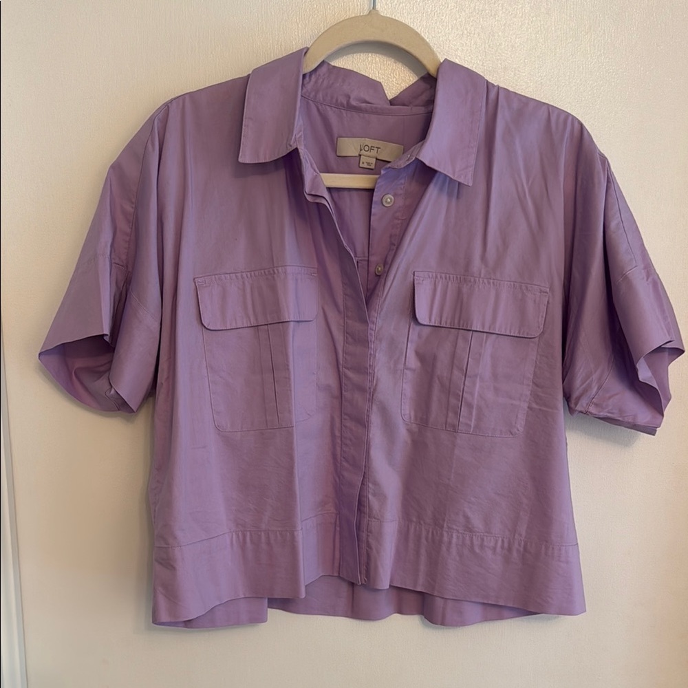 LOFT Purple Button Down Shirt